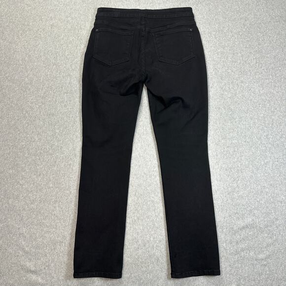 NYDJ Jeans Womens Size 8 Black Legging Straight Leg Mid Rise Slimming Stretch - Picture 2 of 9